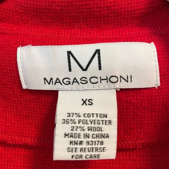 Magaschoni XS oversized boyfriend designer red cotton wool blend knit blazer EUC - Picture 4 of 5